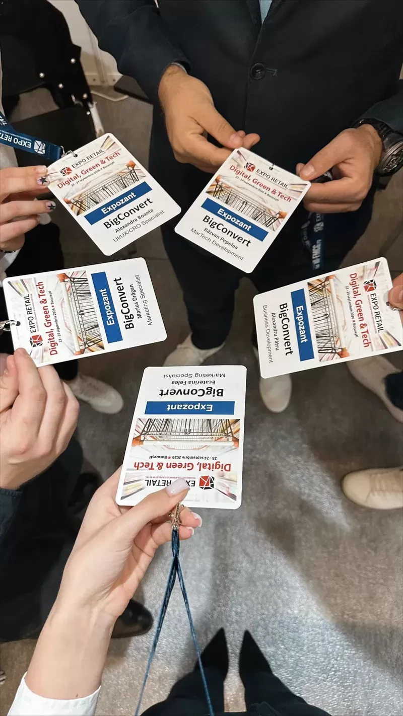 The BigConvert team's exhibitor badges at Expo Retail 2026